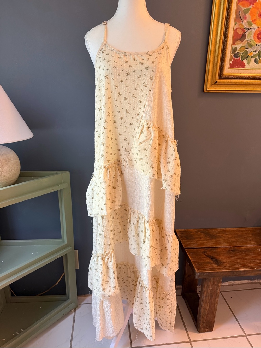 POL Ruffled Cottagecore Patchwork  Dress